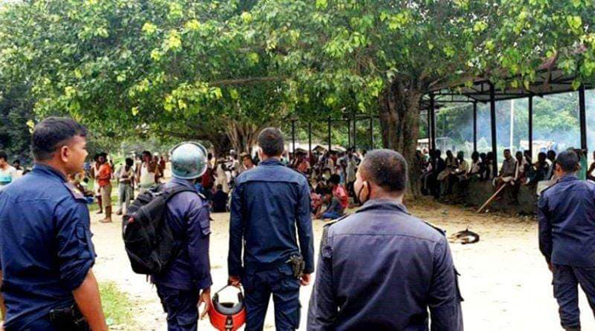 धनुषामा २ वडाका स्थानीयबीच झडप, प्रहरीद्वारा हवाई फायर